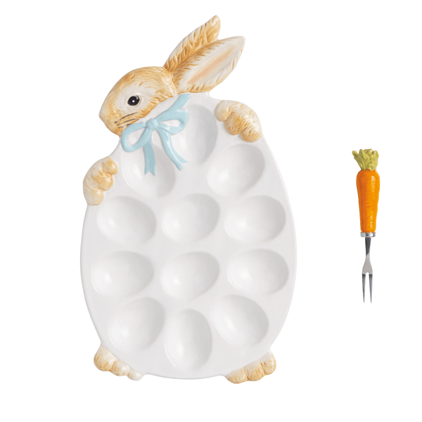 Bunny Deviled Egg Platter Set