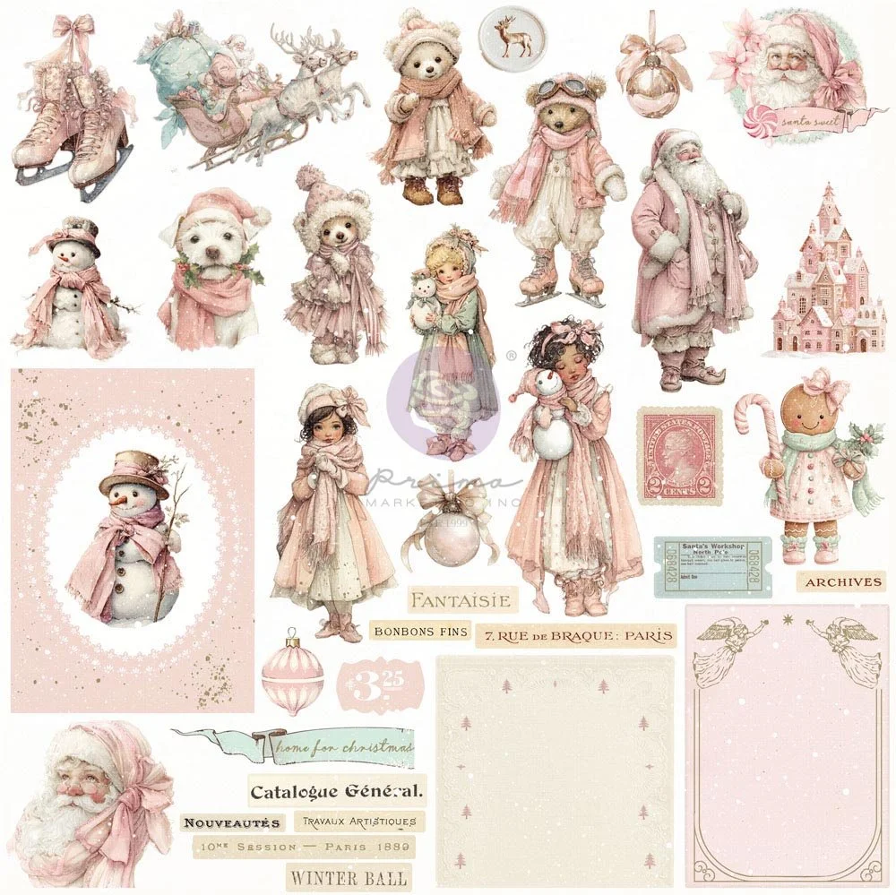 Christmas Blush Collection Ephemera – Cozy Christmas – 72 pcs w/ foil details