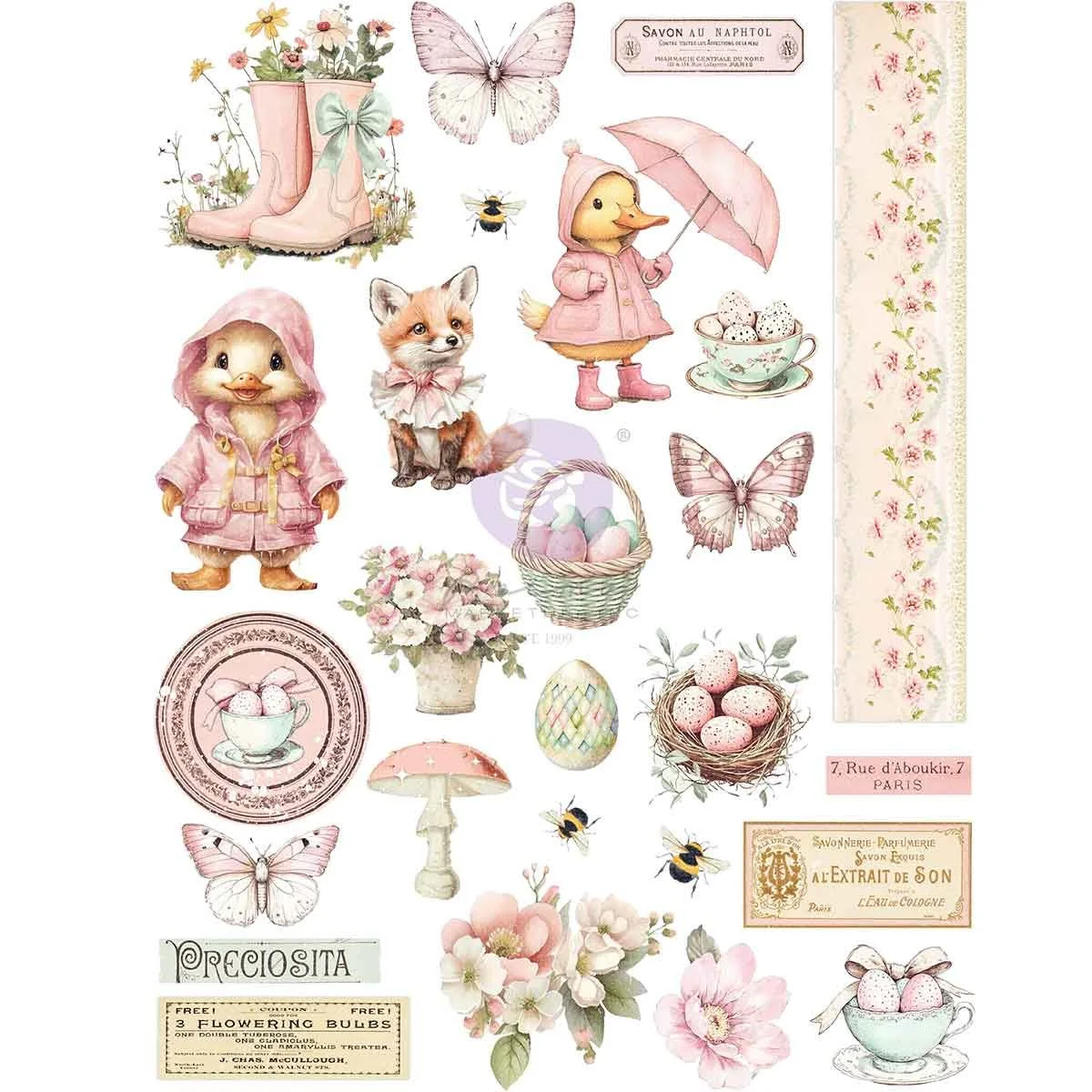 Sweet Spring Collection A4 Transfer – 1 sheet, 8.3″x11.7″
