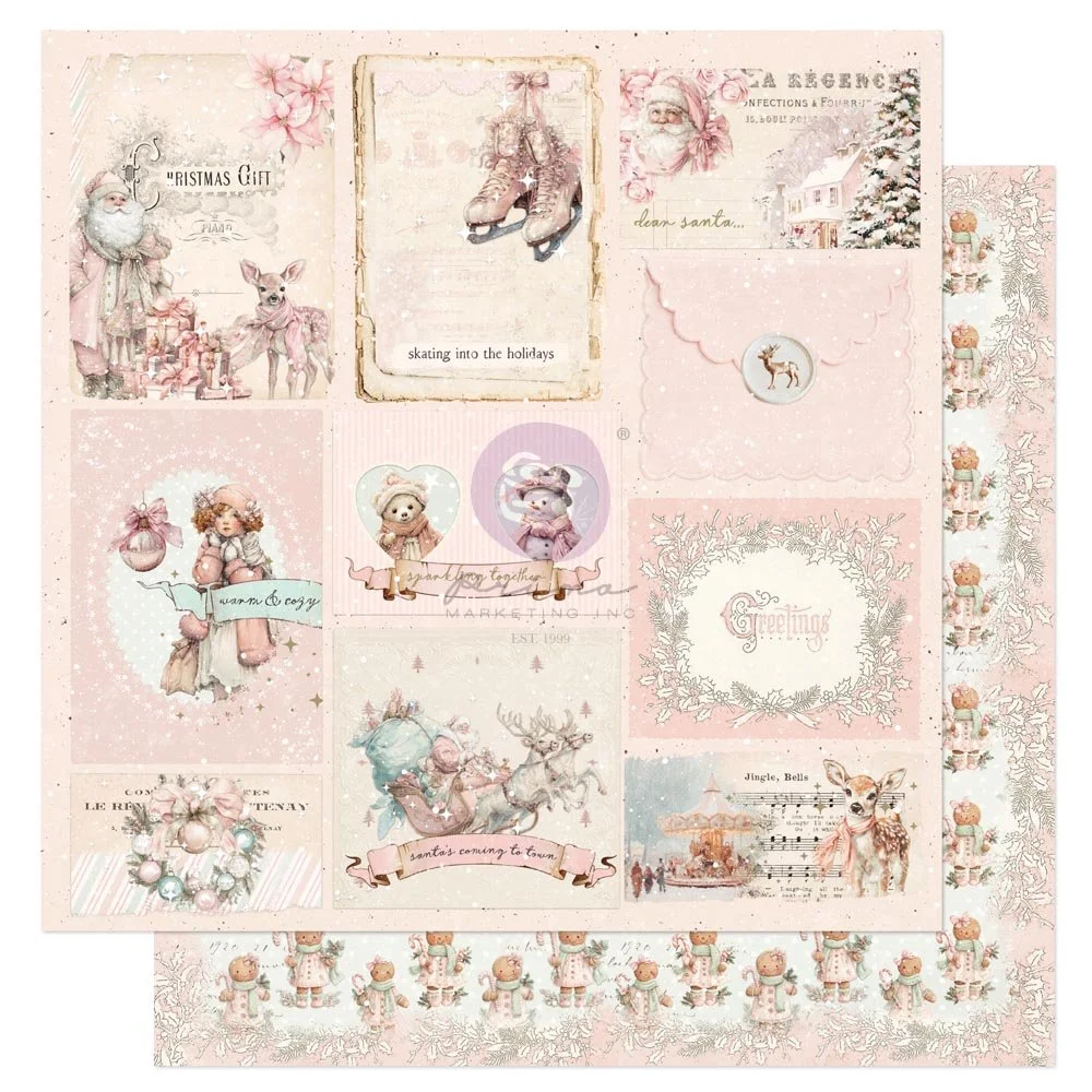 Christmas Blush Collection 12×12 Sheet – Sparkling Together – 1 sheet 12″x12″ w/ foil details