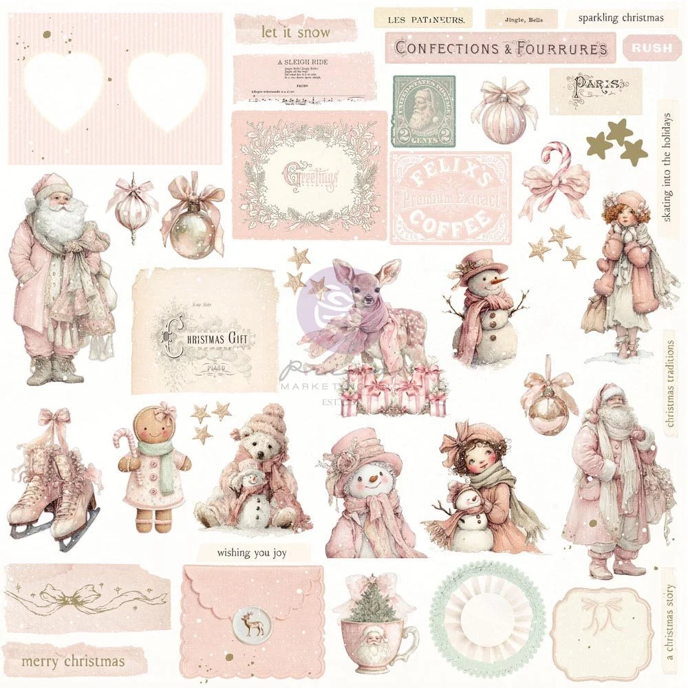 Christmas Blush Collection Ephemera – Frosty Memories – 100 pcs w/ foil details