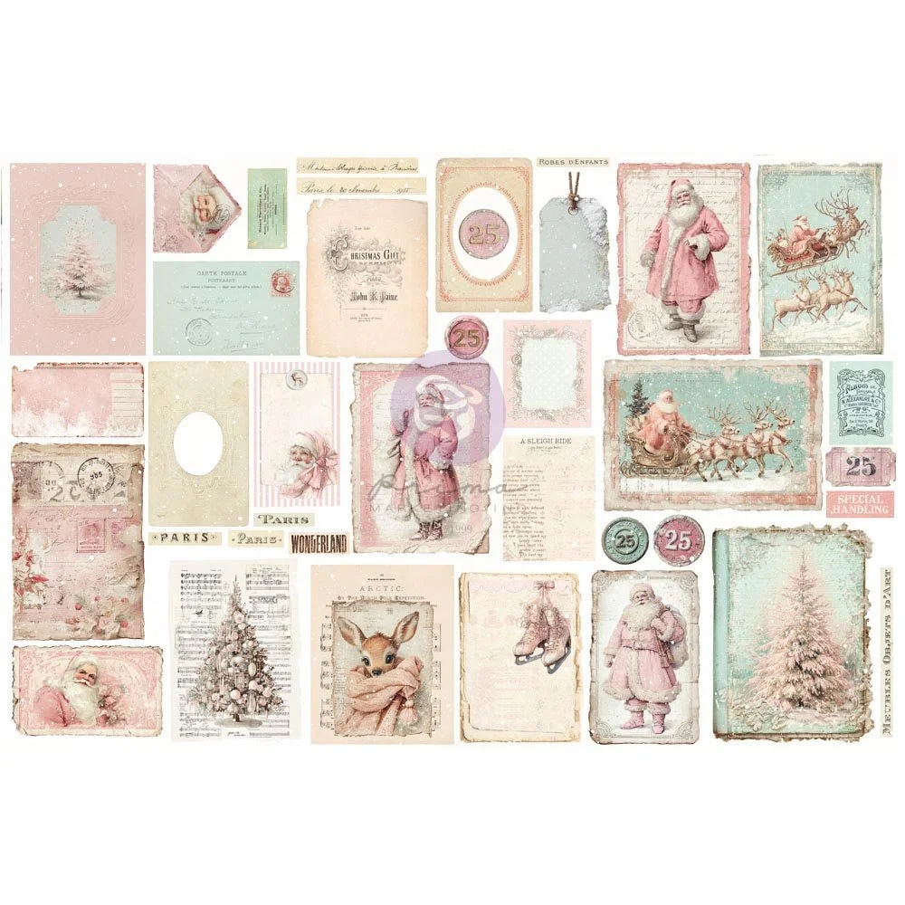 Christmas Blush Collection Ephemera – Junk Journal Kit – 76 pcs