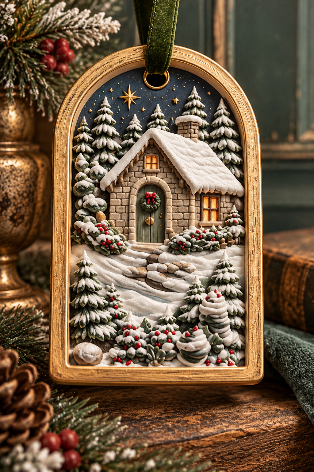 Snowy Cottage Christmas Ornament.png