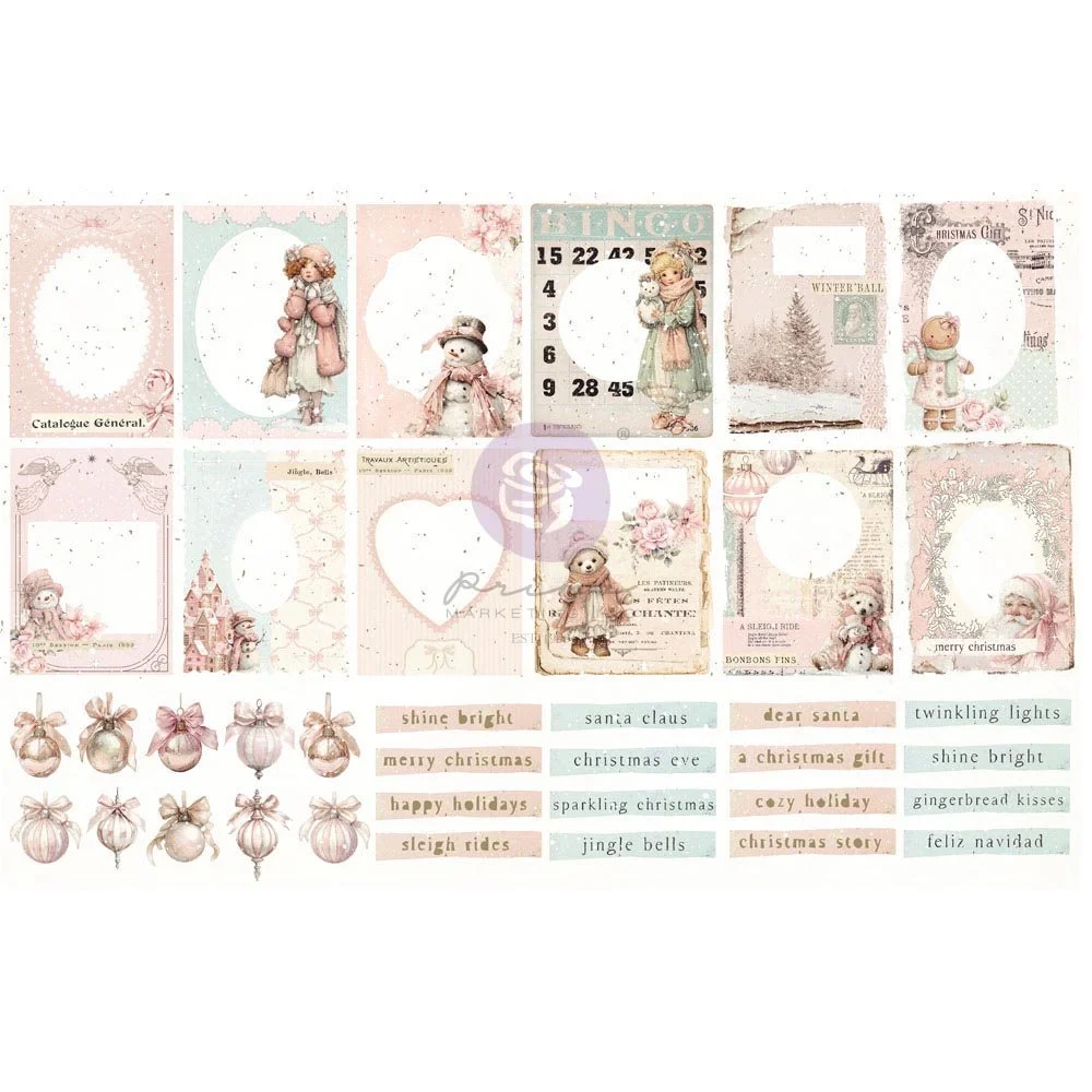 Christmas Blush Collection Ephemera – Frosty Frames – 76 pcs w/ foil details