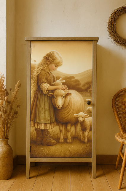 Screenshot 2025-07-11 at 15-43-12 A girl and her Flock - A1 size large Decoupage Paper – Three Yellow Goats.png