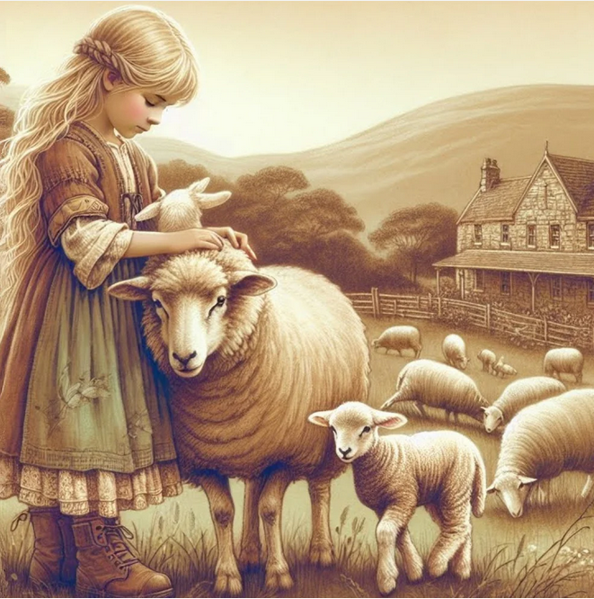 Screenshot 2025-07-11 at 15-41-16 A girl and her Flock - A1 size large Decoupage Paper – Three Yellow Goats.png