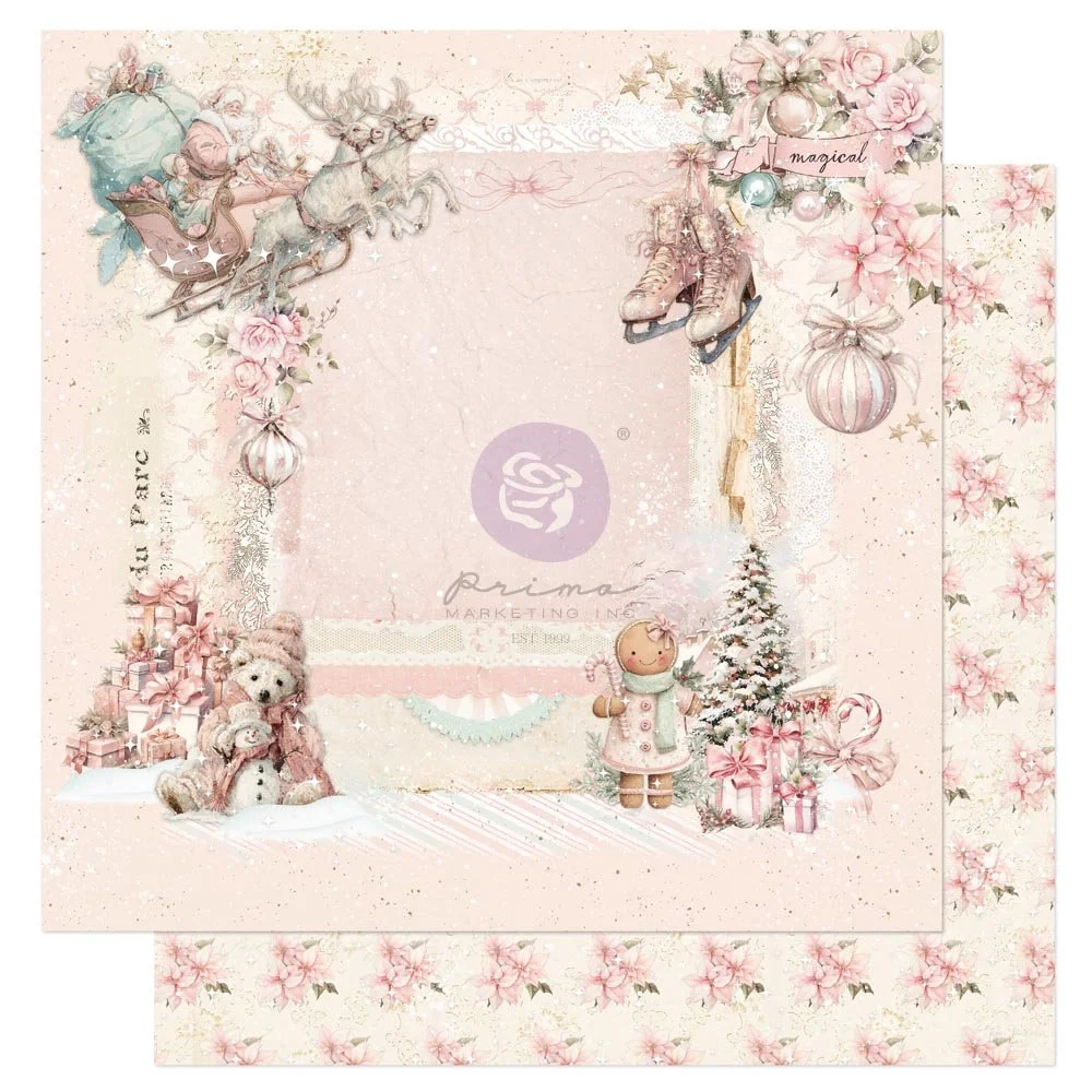 Christmas Blush Collection 12×12 Sheet – Magical Nights – 1 sheet 12″x12″ w/ foil details