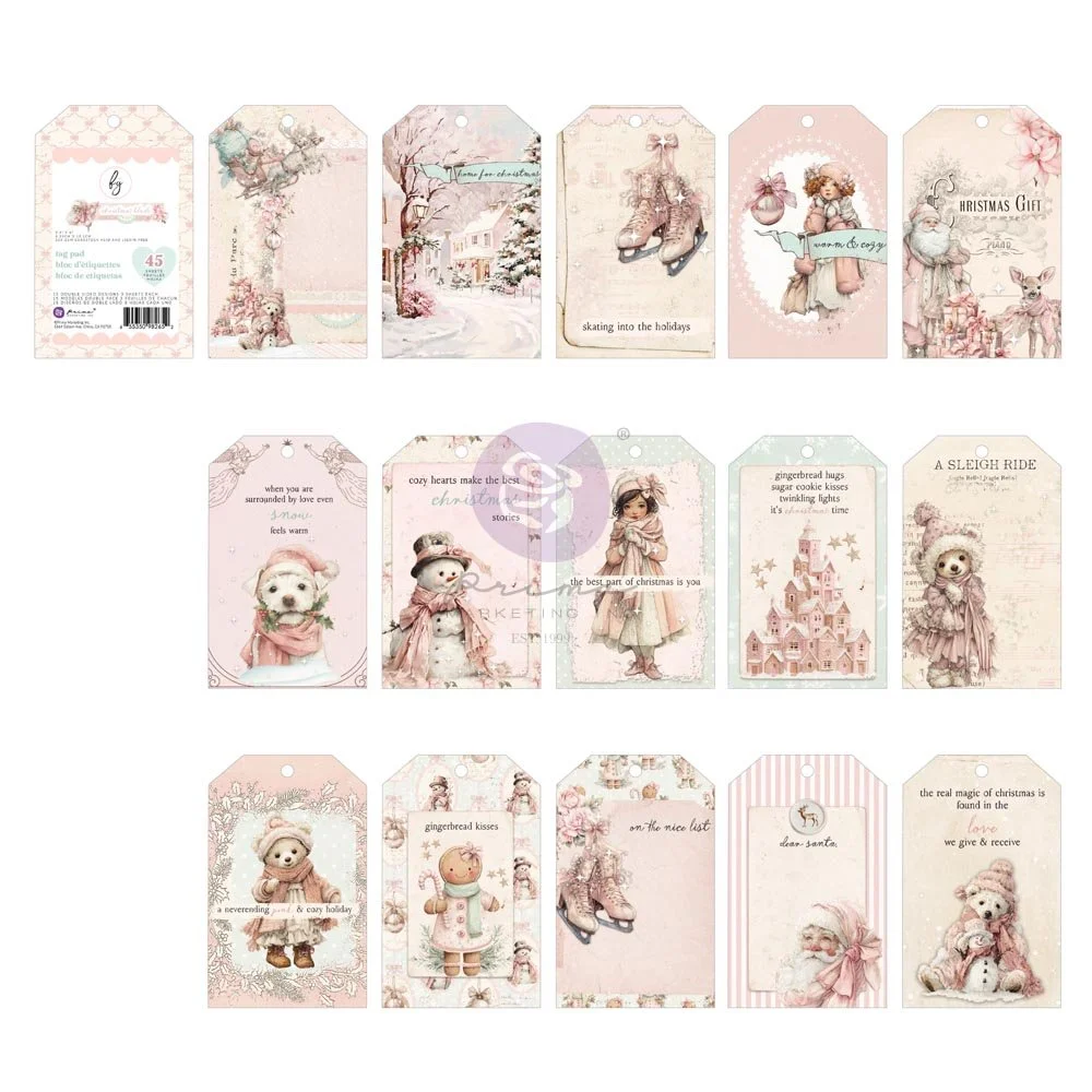 Christmas Blush Collection Tag Pad – 40 sheets – 10 designs x 4 sheets each