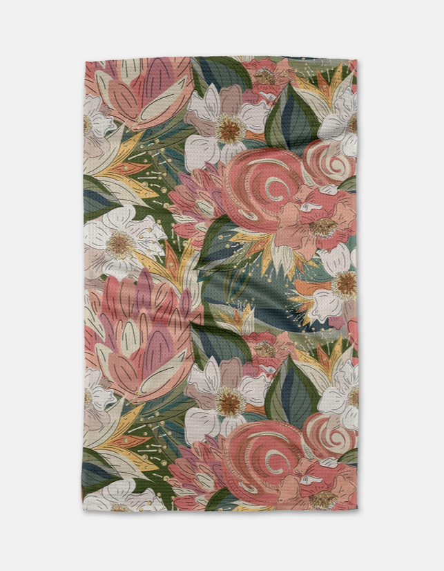 Flower Explosion Geometry Tea Towel