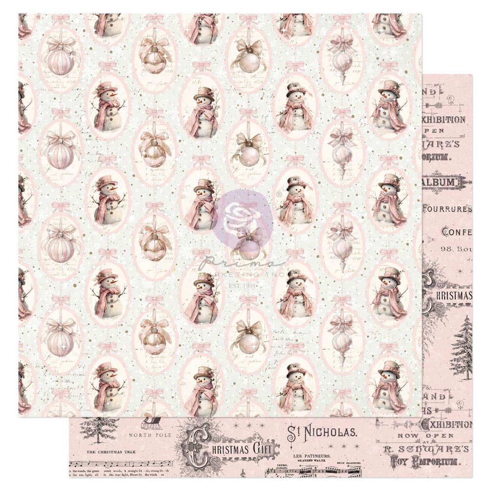 Christmas Blush Collection 12×12 Sheet – All Bundled Up – 1 sheet 12″x12″ w/ foil details