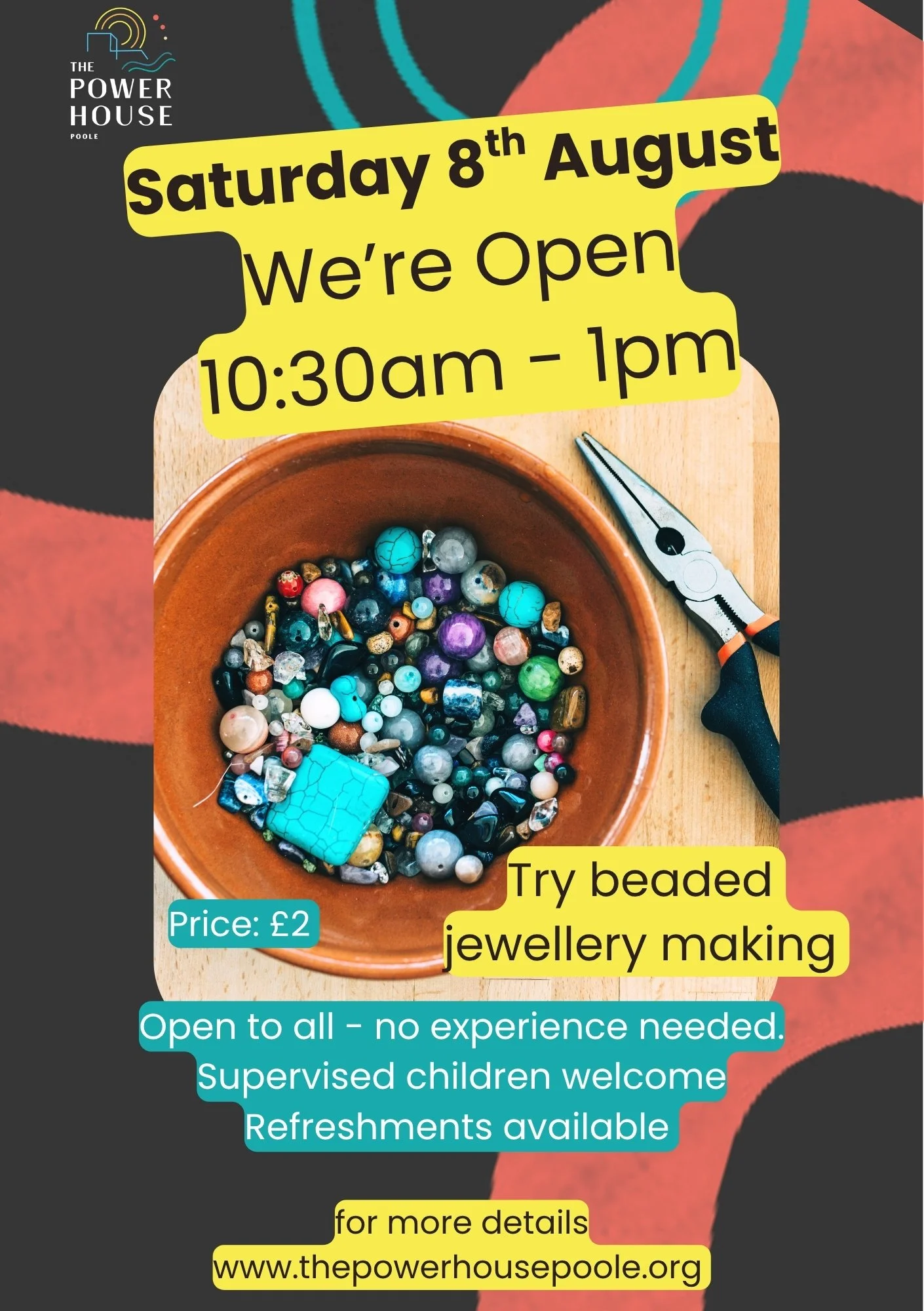 Open Saturday with Beaded Jewellery Making💛