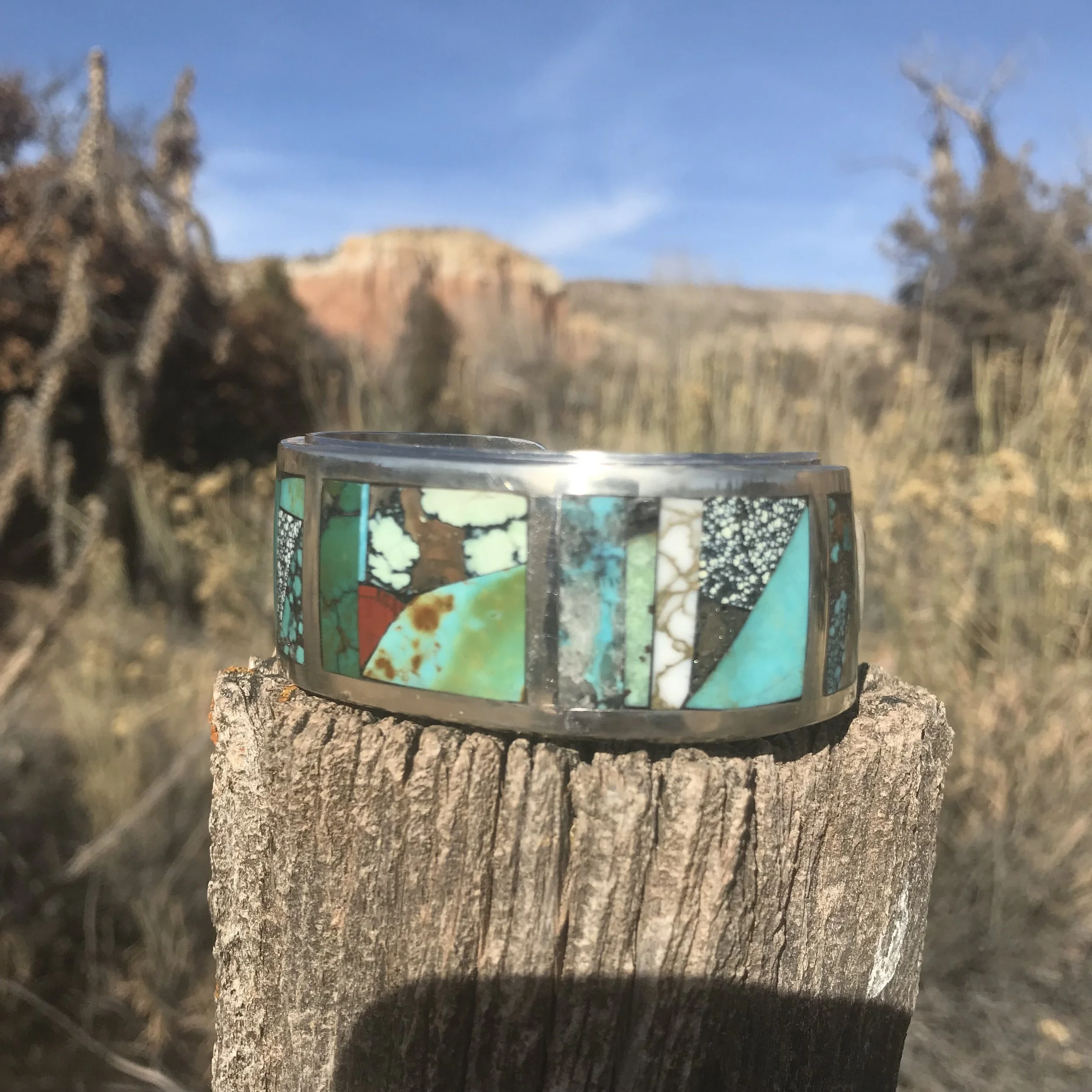 Mosaic Inlay Turquoise Cuff