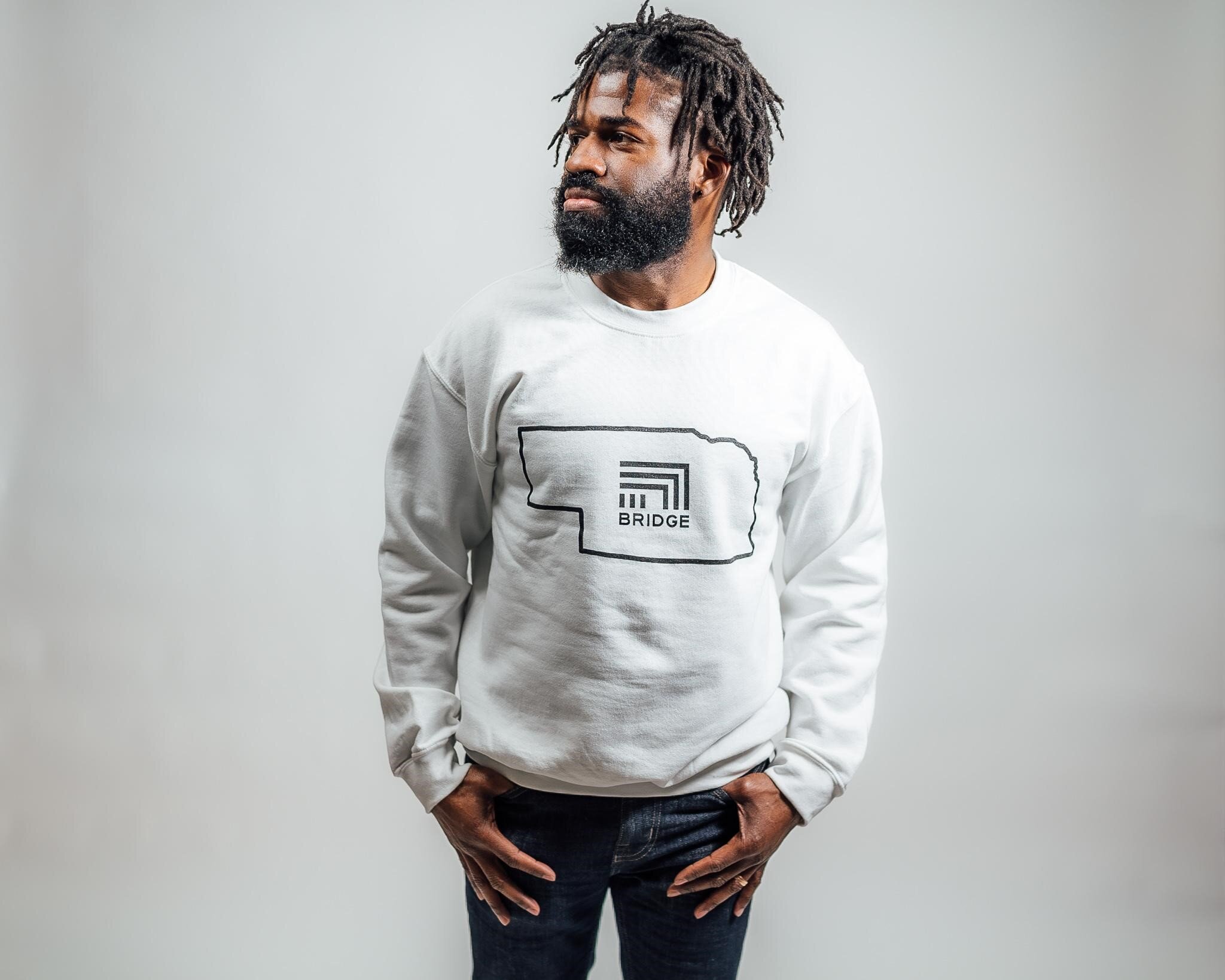 Nebraska Crewneck Sweatshirt in White 