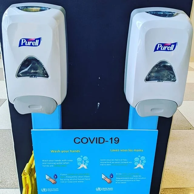 Hand-sanitizing station at the UN entrance #covid19 #unitednations