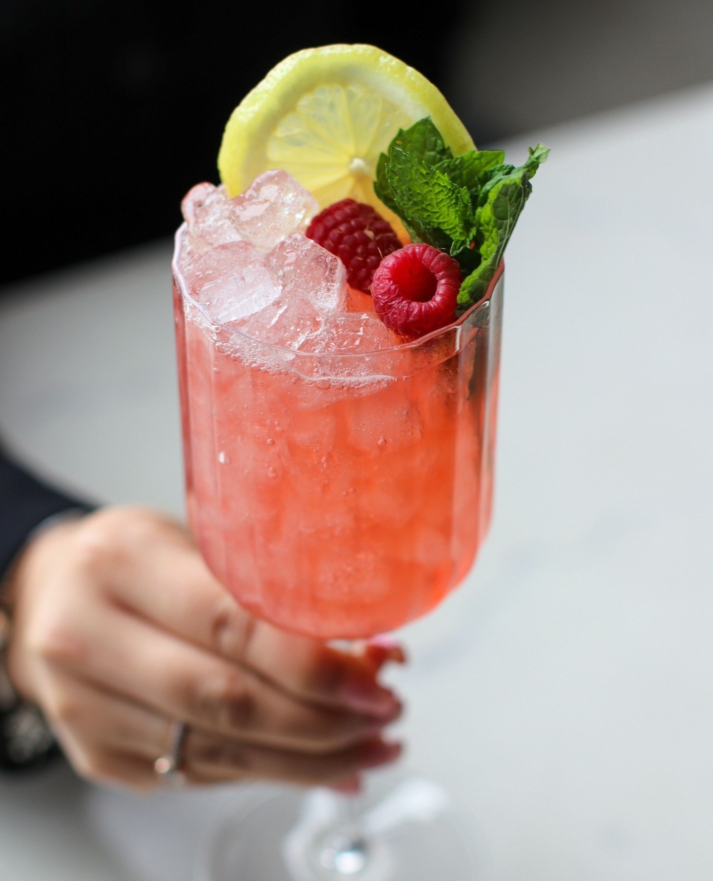 Weekend Plans ➡️ Drinks on the patio 🍹🌞⁠
⁠
Seasonal Cobbler | beaumes-de-venise, rhubarb, elderflower, lemon, mint