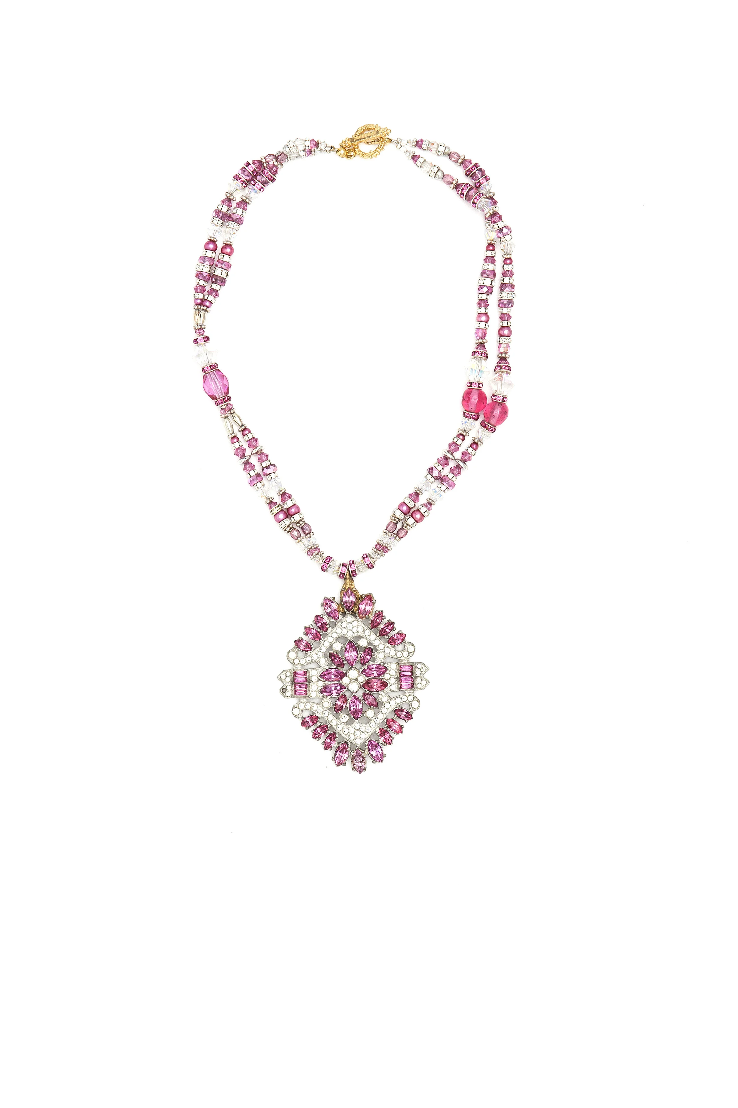 Pink Flowered and Diamante 