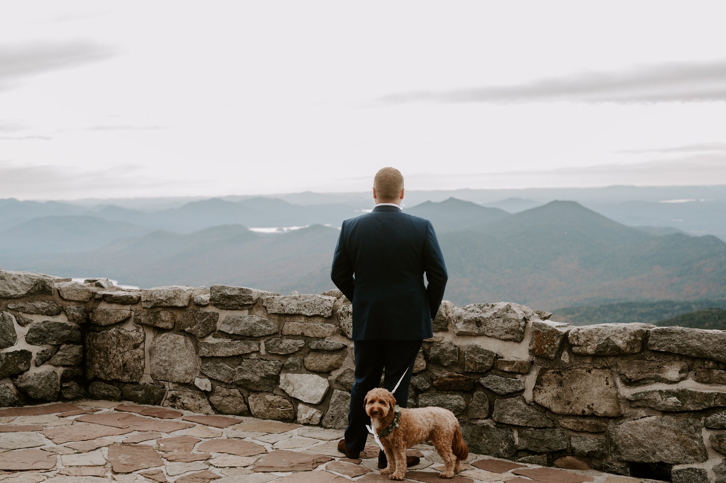 First look wedding photos at White Face Mountain Lake Placid New York