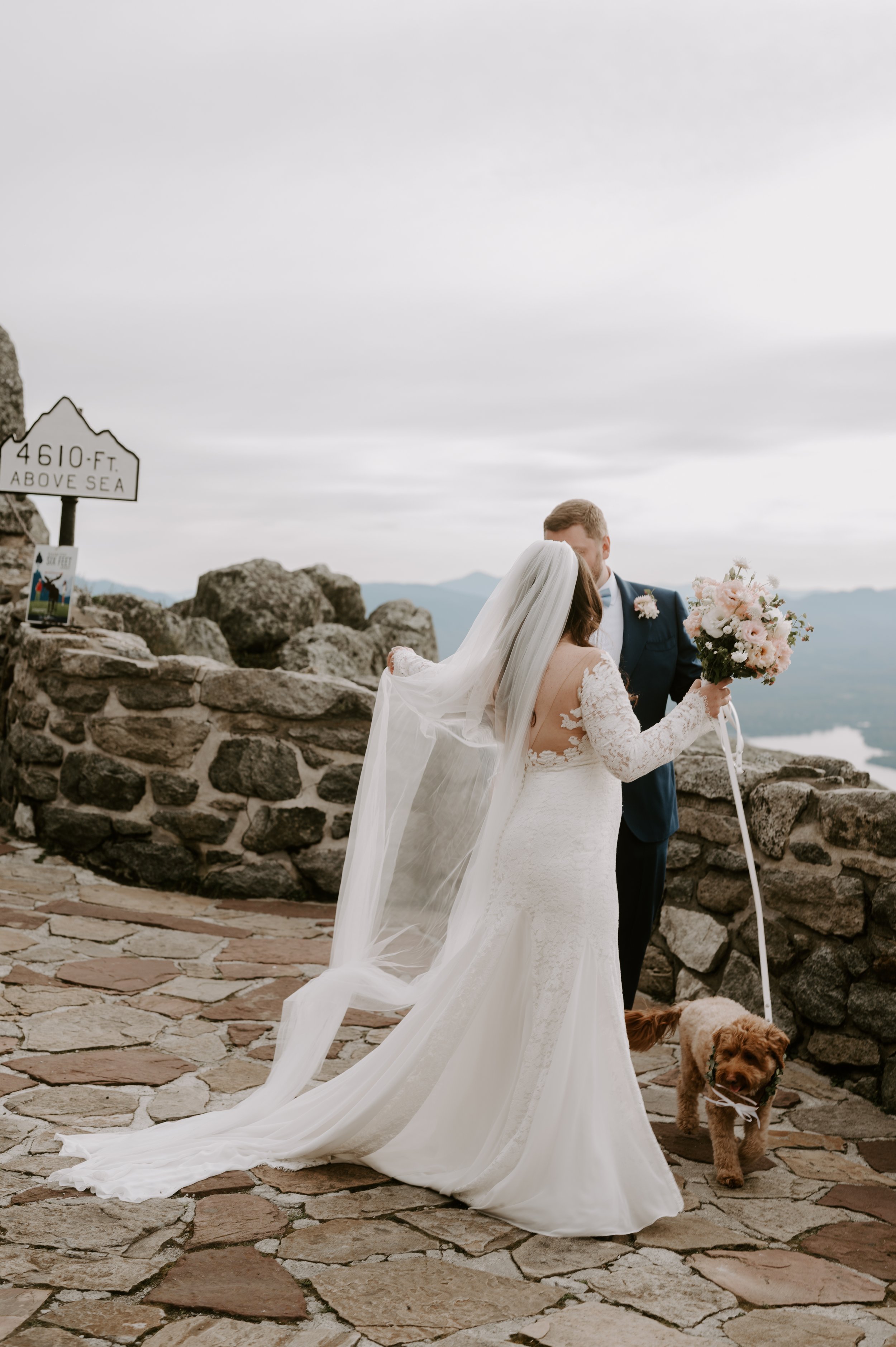 fall wedding photos at White Face Mountain Lake Placid New York