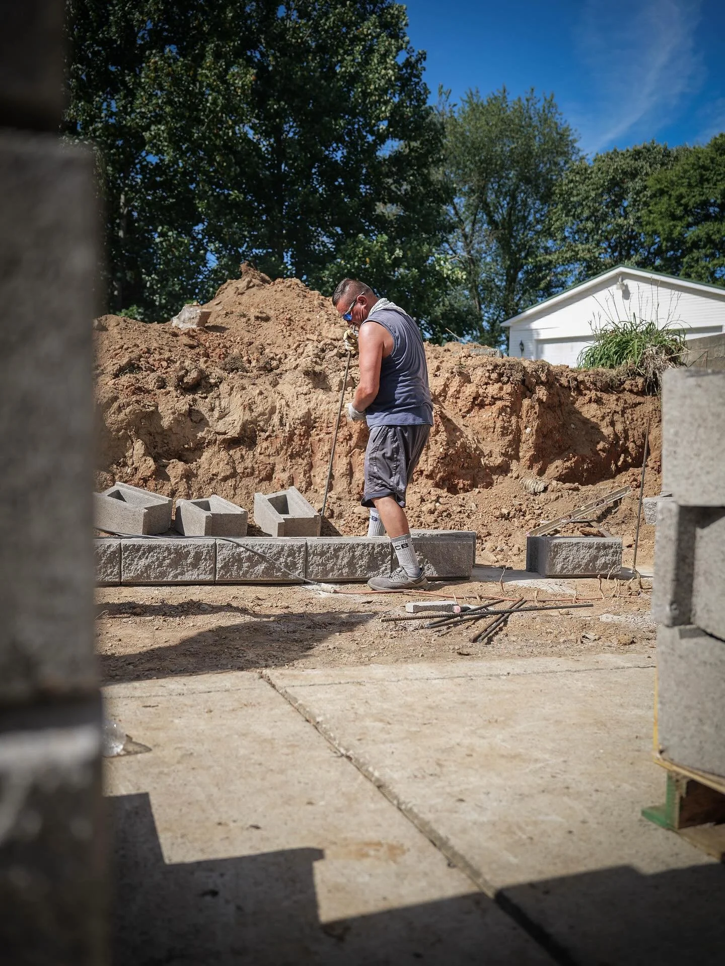 Building strength from the ground up. Check out this retaining wall we&rsquo;re installing. 

#WhiteBuffaloRestoration #RetainingWall #CraftsmanshipMatters #OutdoorRenovation