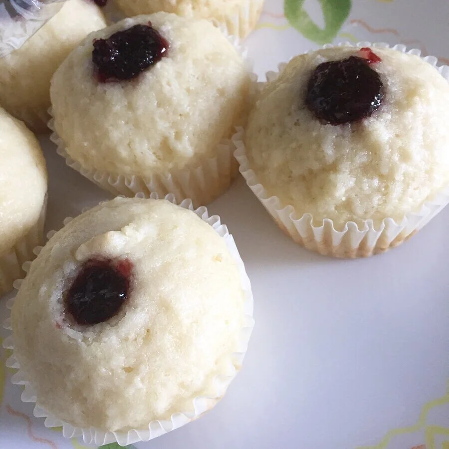 Saskatoon Berry Jam Filled Muffins