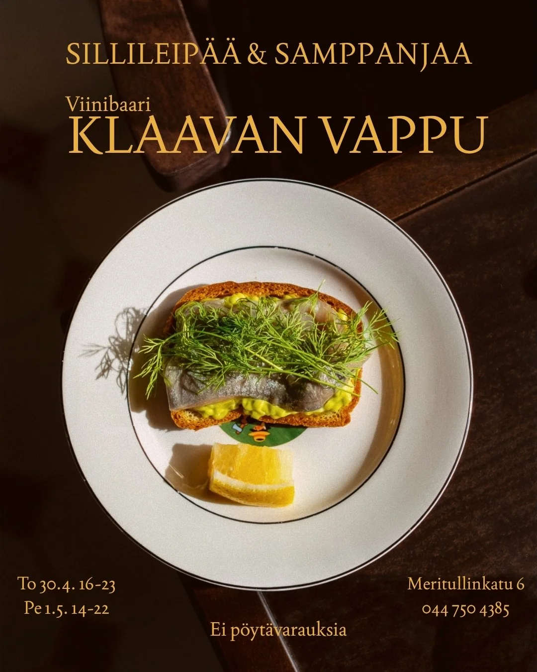 May Day celebrations are next week upon us, FINALLY! 🎉 We open our doors on Vappu day at 14:00 so you can pop by for a glass and a snack on your way to and/or from your May Day celebrations!

Magnum bottles of champagne are in the cold, sima is brew