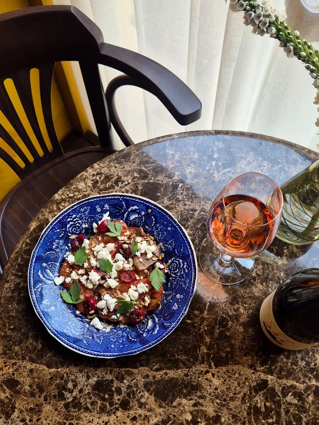 New addition to our menu 🍒 Tomato salad with cherries and chevre ❤️