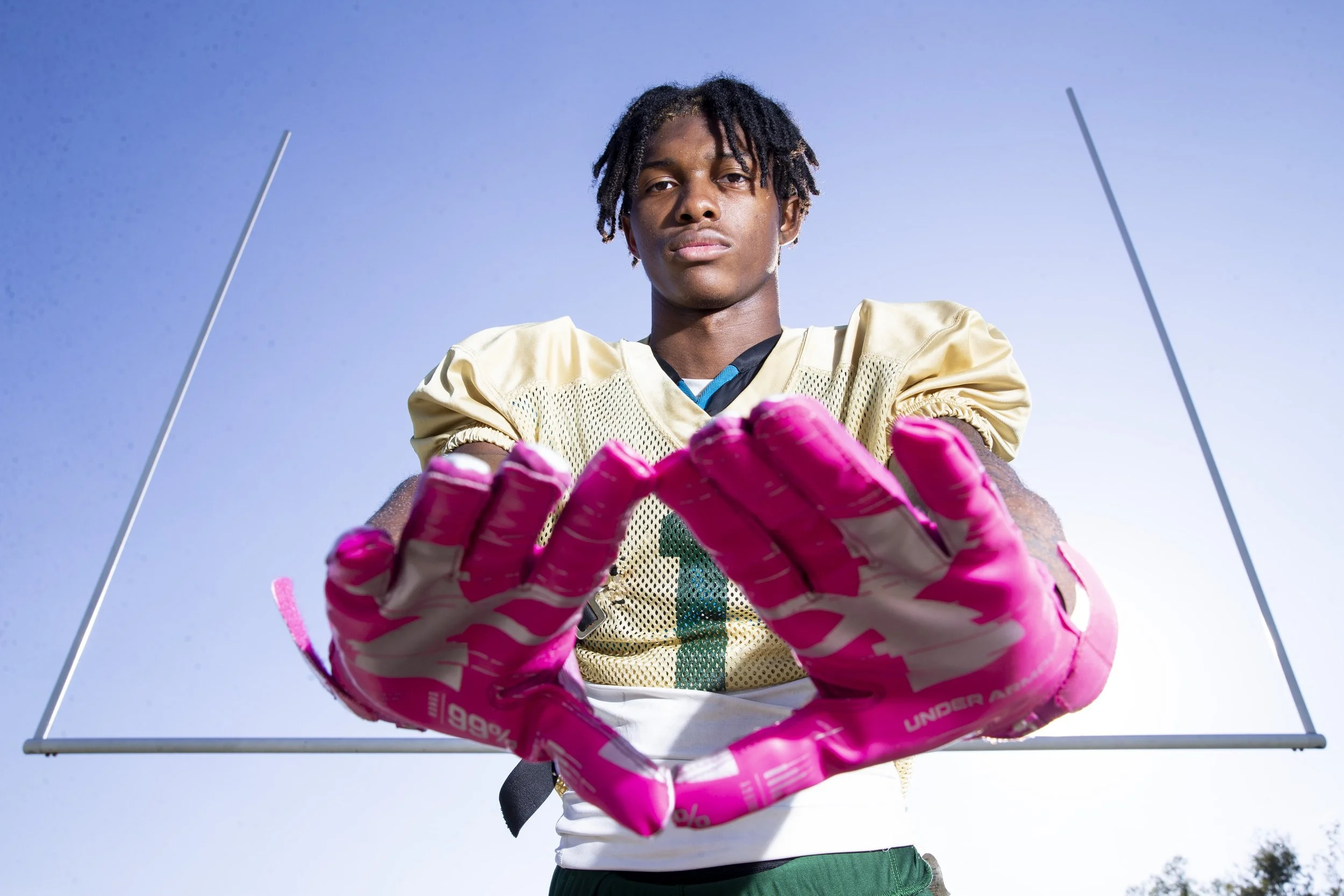  First Assembly Christian School’s Brian Shields (1) poses for a portrait during practice in Memphis, Tenn., on Wednesday, October 18, 2023.  
