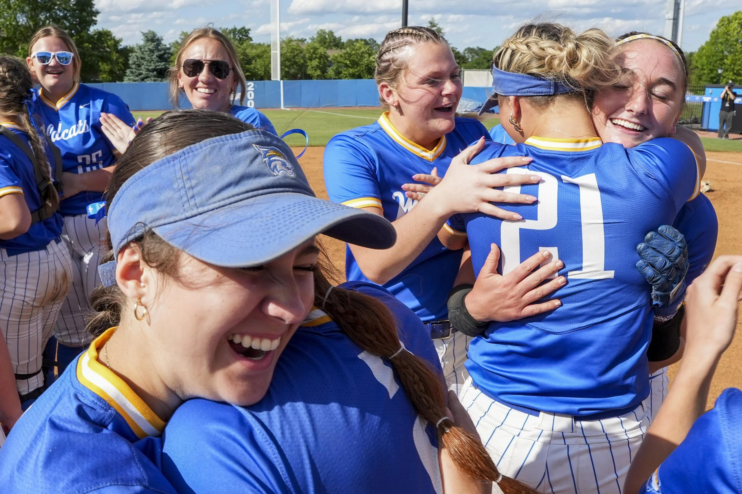  DCA players celebrate after they won the Division II Class A State Championship 4-3 against Silverdale at Middle Tennessee State University in Murfreesboro, Tenn., on Thursday, May 22, 2025.  