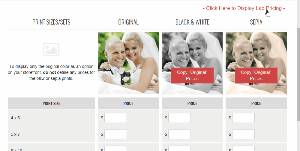 Automatic Print Pricing