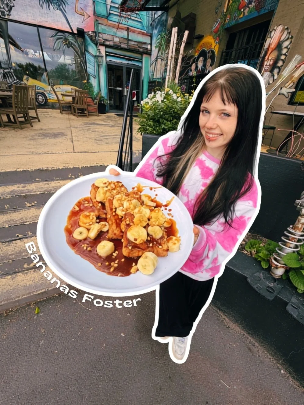 Devyn&lsquo;s Favorite - BANANAS FOSTER - house made french toast, topped with fresh bananas, banana nut crumble, and caramel sauce (but you can also get it with a waffle 🧇✨😉) 

Open Now 
Wednesday 9:30 AM - 7PM
Thursday 9:30 AM - 7PM
Friday 9:30 A