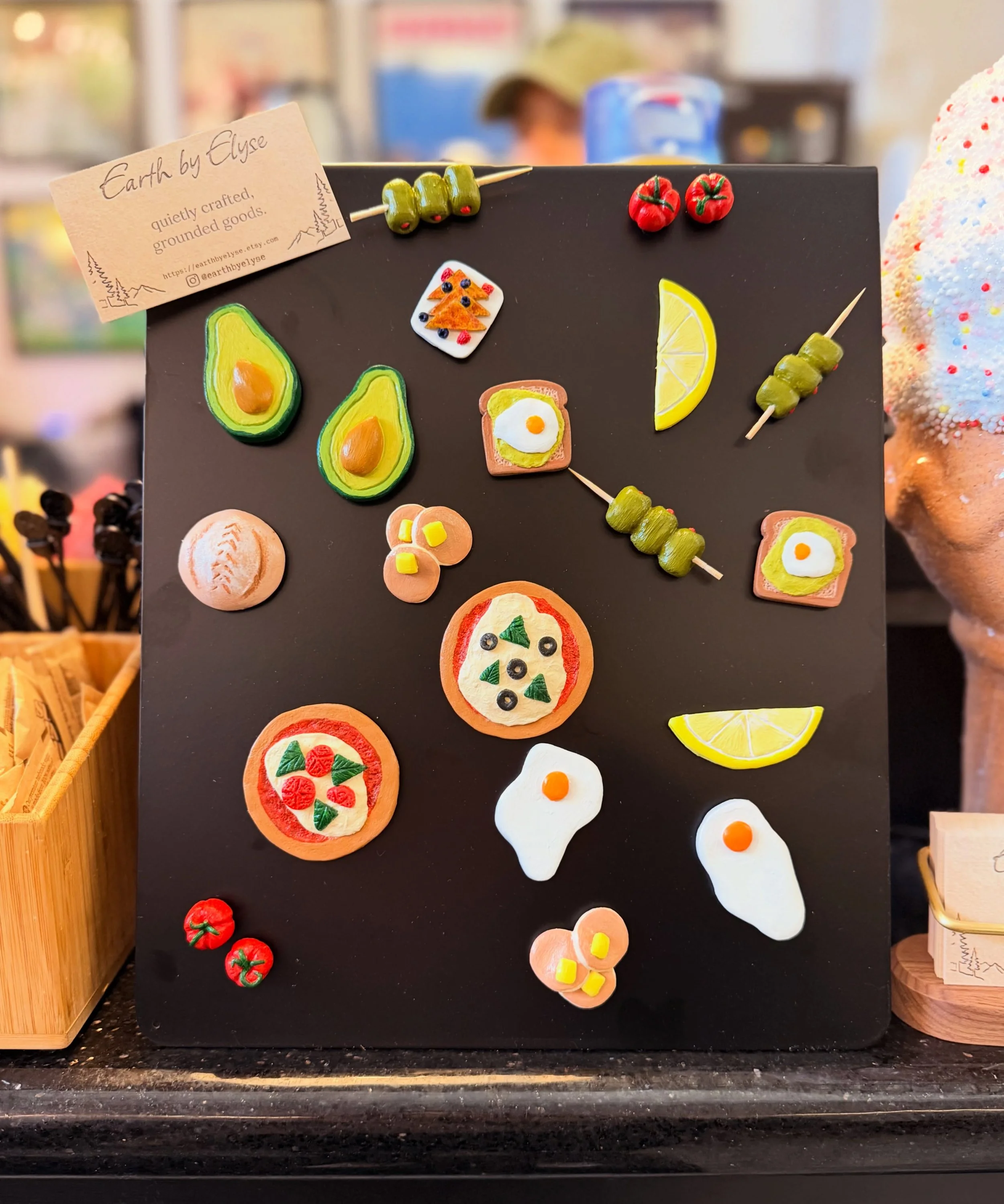 You may have seen these little magnets pop up on our to go counter recently. Hand made by @earthbyelyse - Putting so much care and detail into each one. We love them so much and are so grateful she chose to display them at The Canning House. You can 