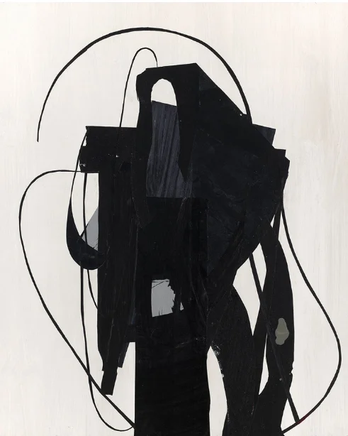 untitled (w.93) 16x13, acrylic on paper collage on aluminum honeycomb panel.