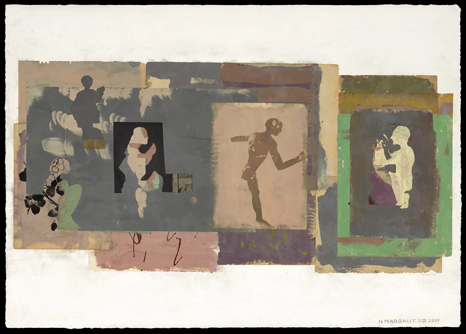deities III , 22 x 31 inches, 2019, encaustic collage and mixed media on paper, $4,500.