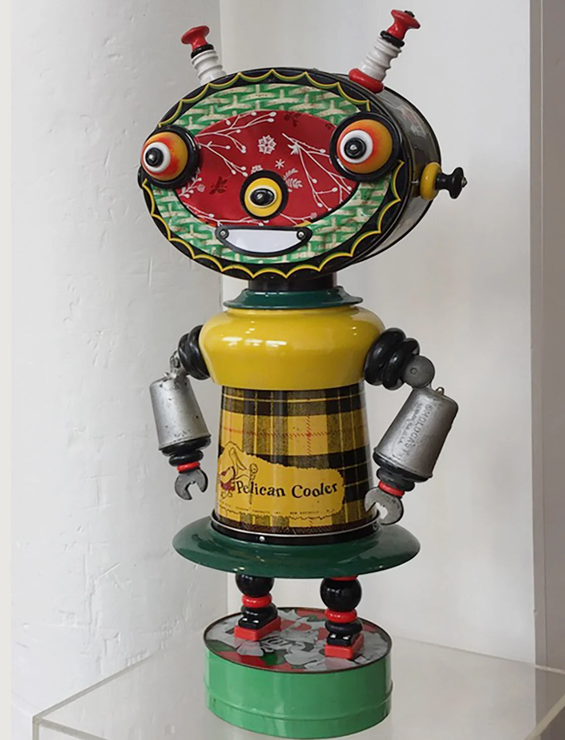 mark brown, pelican girl , various found objects, $500.