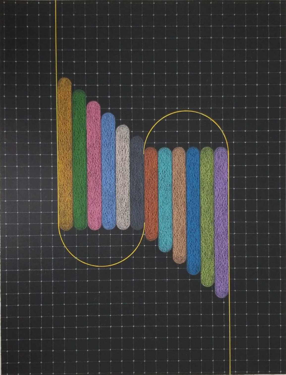 Circuit Floorplan #239. Colored Pencil and ink on paper, 13” x 10”. $400