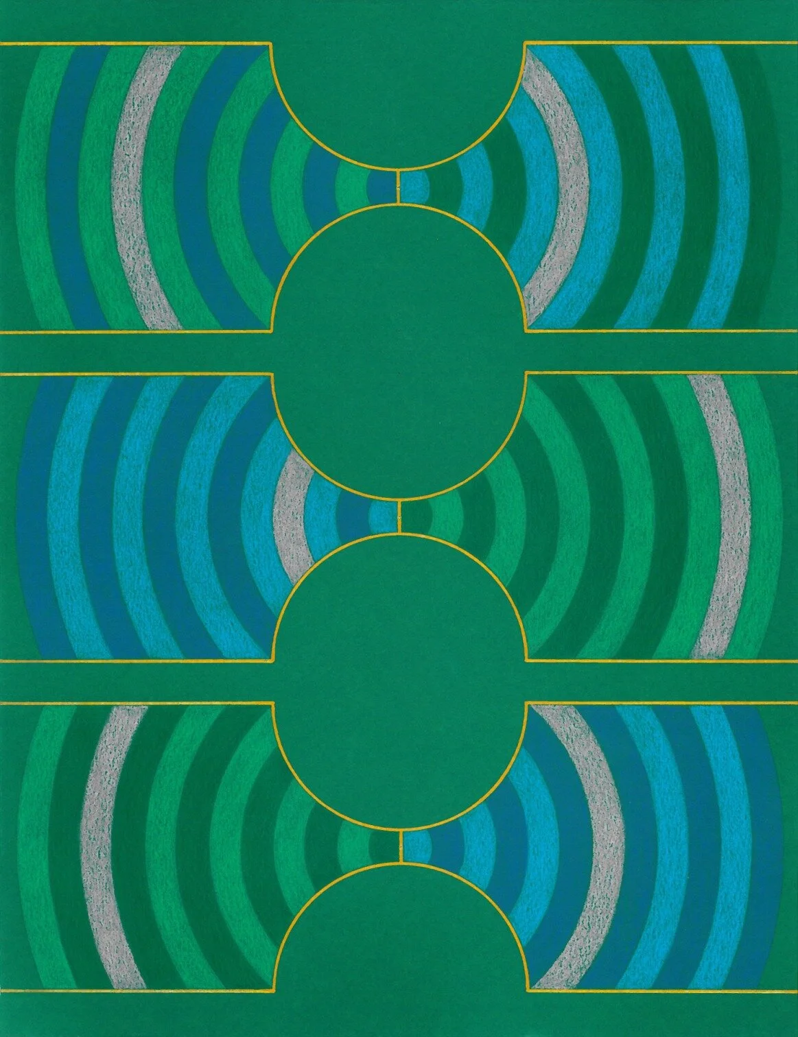 Circuit Floorplan #253 . Colored Pencil and ink on paper, 13” x 10”. $400