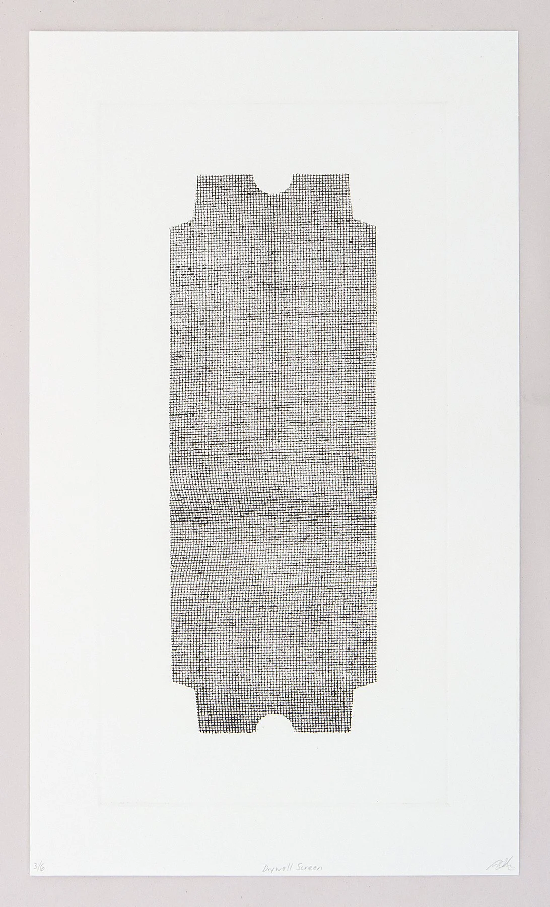 drywall screen, 1/6, 16 3/4”x10”, etching & drypoint on paper, $400.