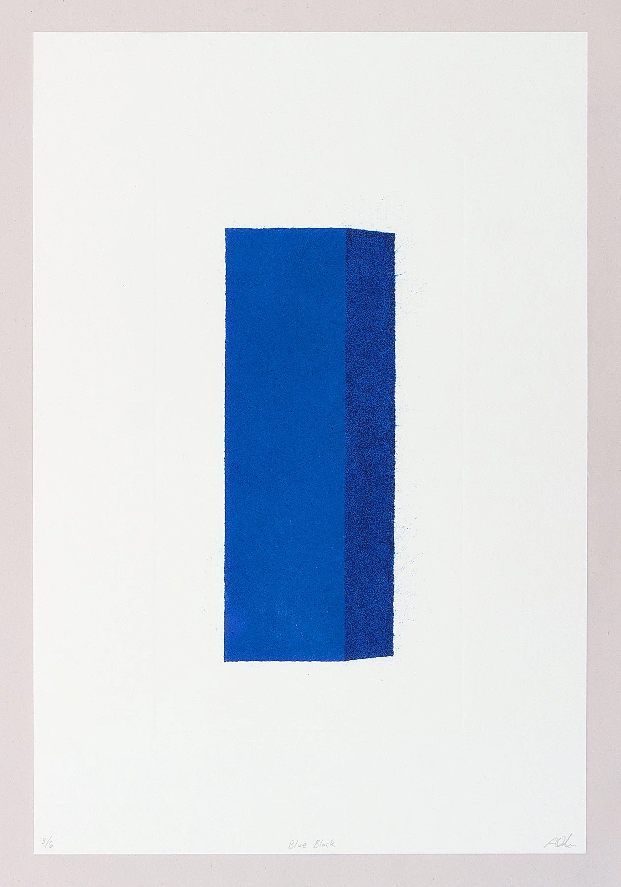 blue block, 2/6, 16 3/4”x10 3/8”, etching & aquatint on paper, $400