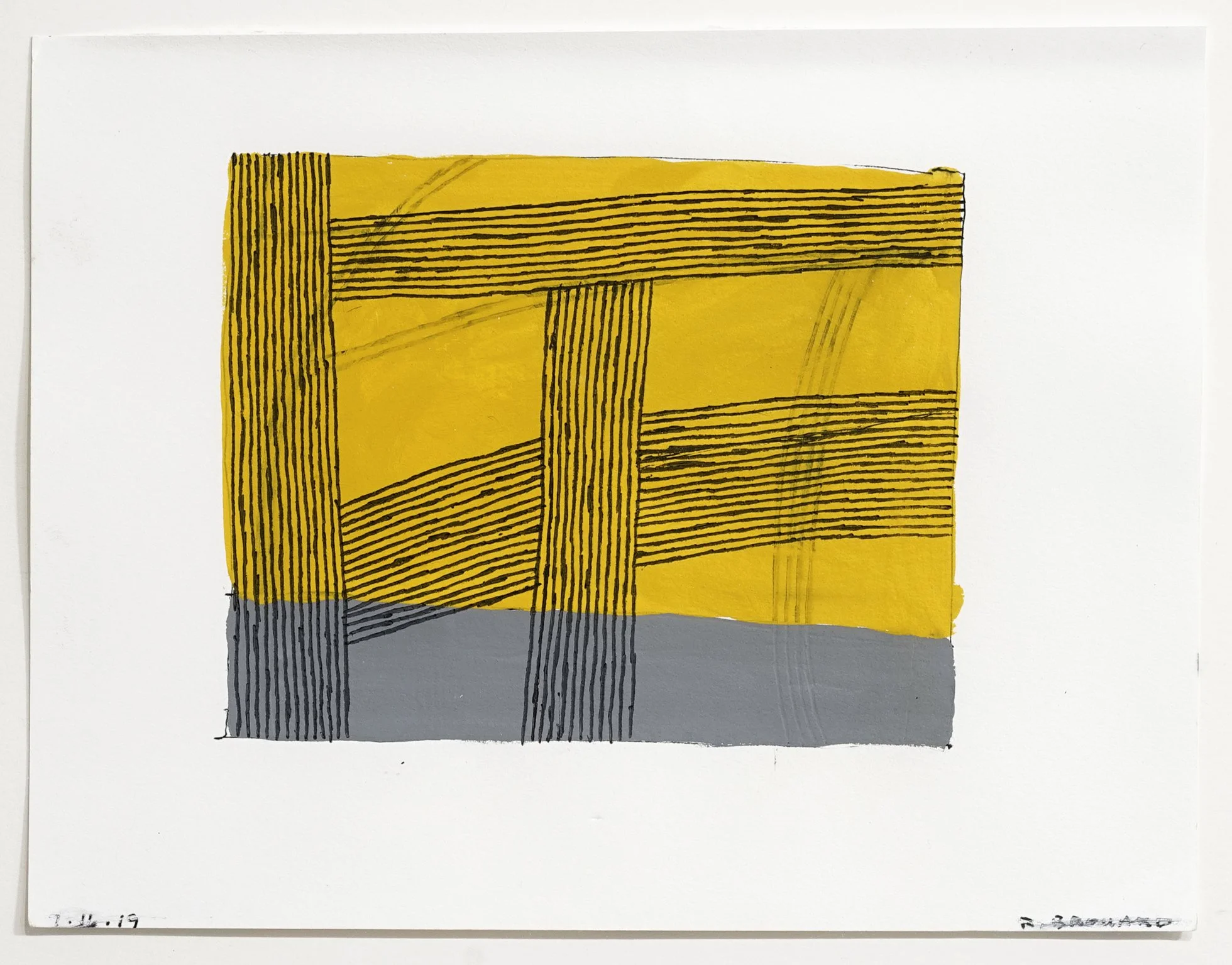 Yangon #5 - 7.5” x 9.75”, (framed 14” x 16”), ink, gouache, wite-out, 2019. $950.