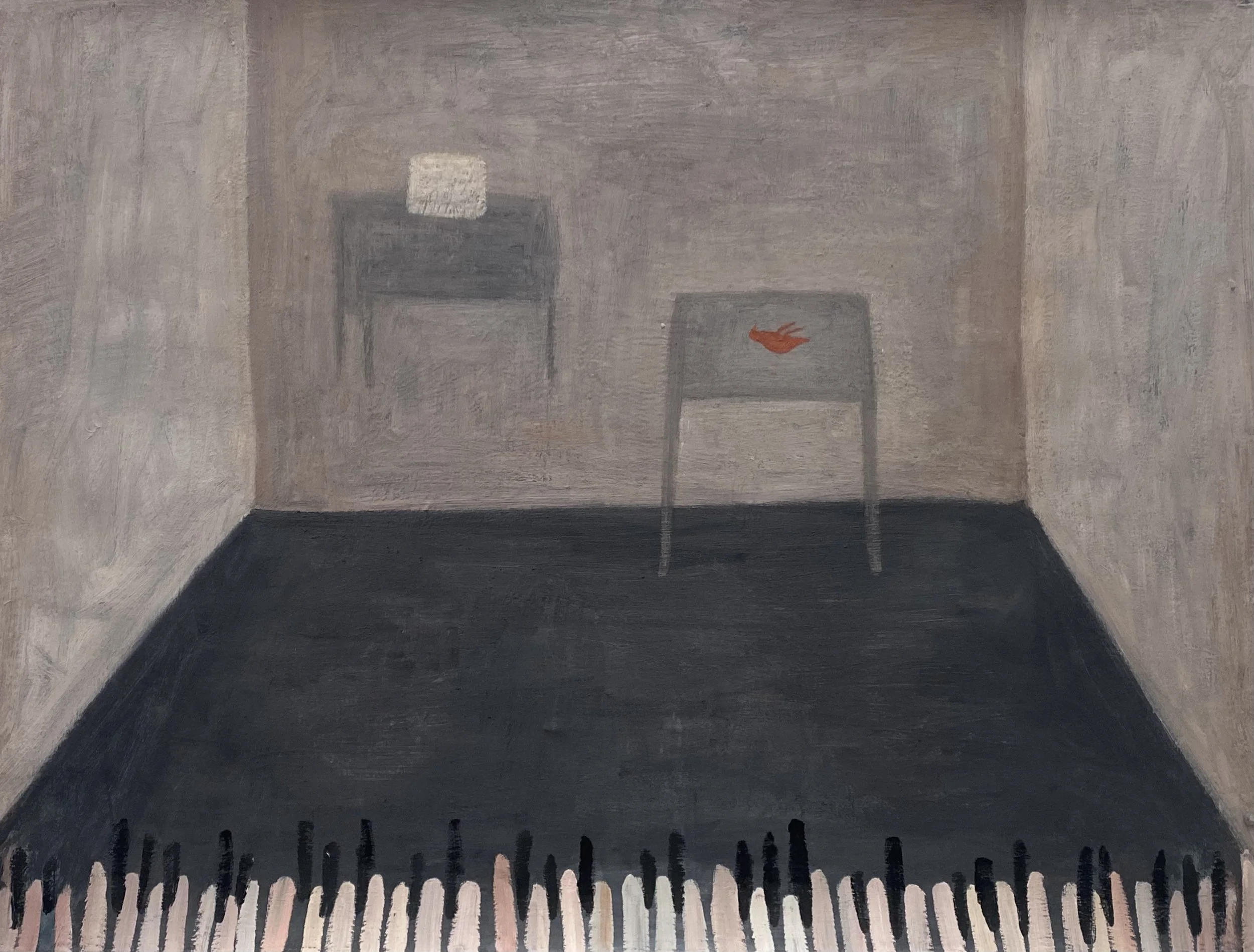 Piano Fingers - 30” x 40”, oil and wax on Canson Paper (mounted & framed), 2023. $2,800.
