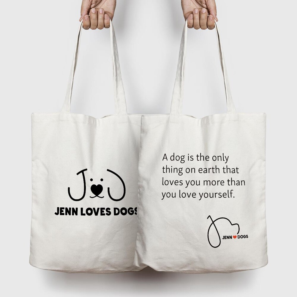 Jenn Loves Dogs Tote Bag Design