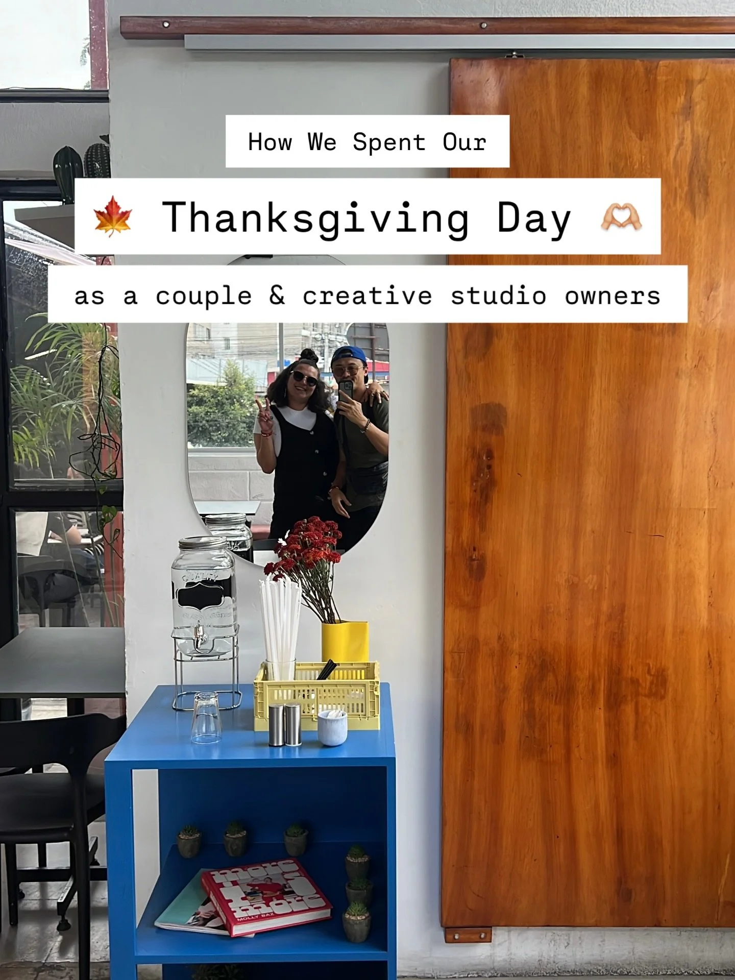 🍂 Thanksgiving Day in the life of two thankful creative studio owners who also happen to be a couple, dog parents and best friends living one day at a time 🙏🏼

#takethreestudio #dayinthelife #workfromanywhere #digitalnomadlife #creativestudio #tha