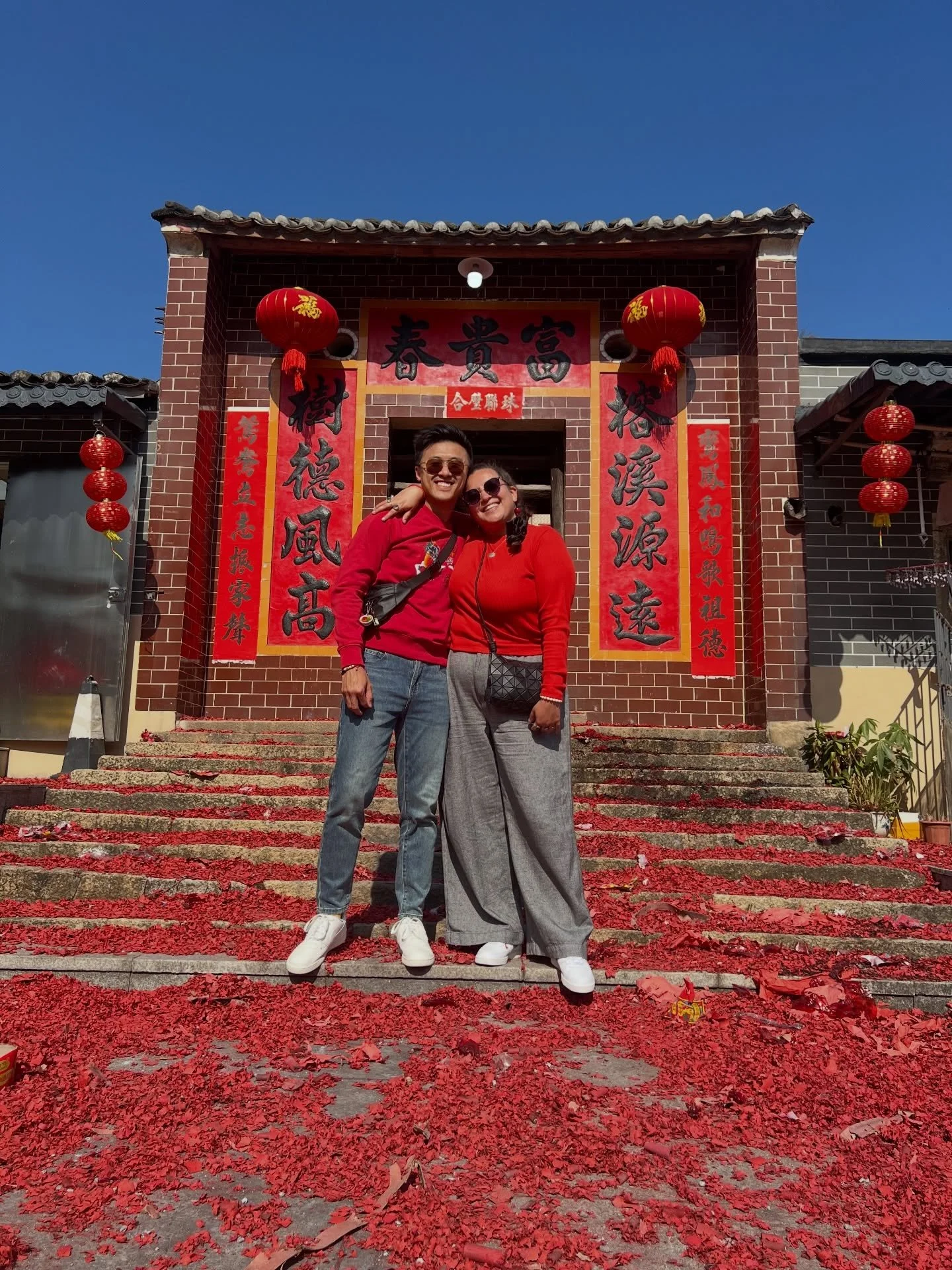 Happy Lunar New Year to you, from your favorite two humans and a dog 🧧&hearts;️ tried to post this on the actual day Feb 17, 2026 (yesterday) but IG decided to delete my draft so retrying today after letting yesterday&rsquo;s frustration settle beca