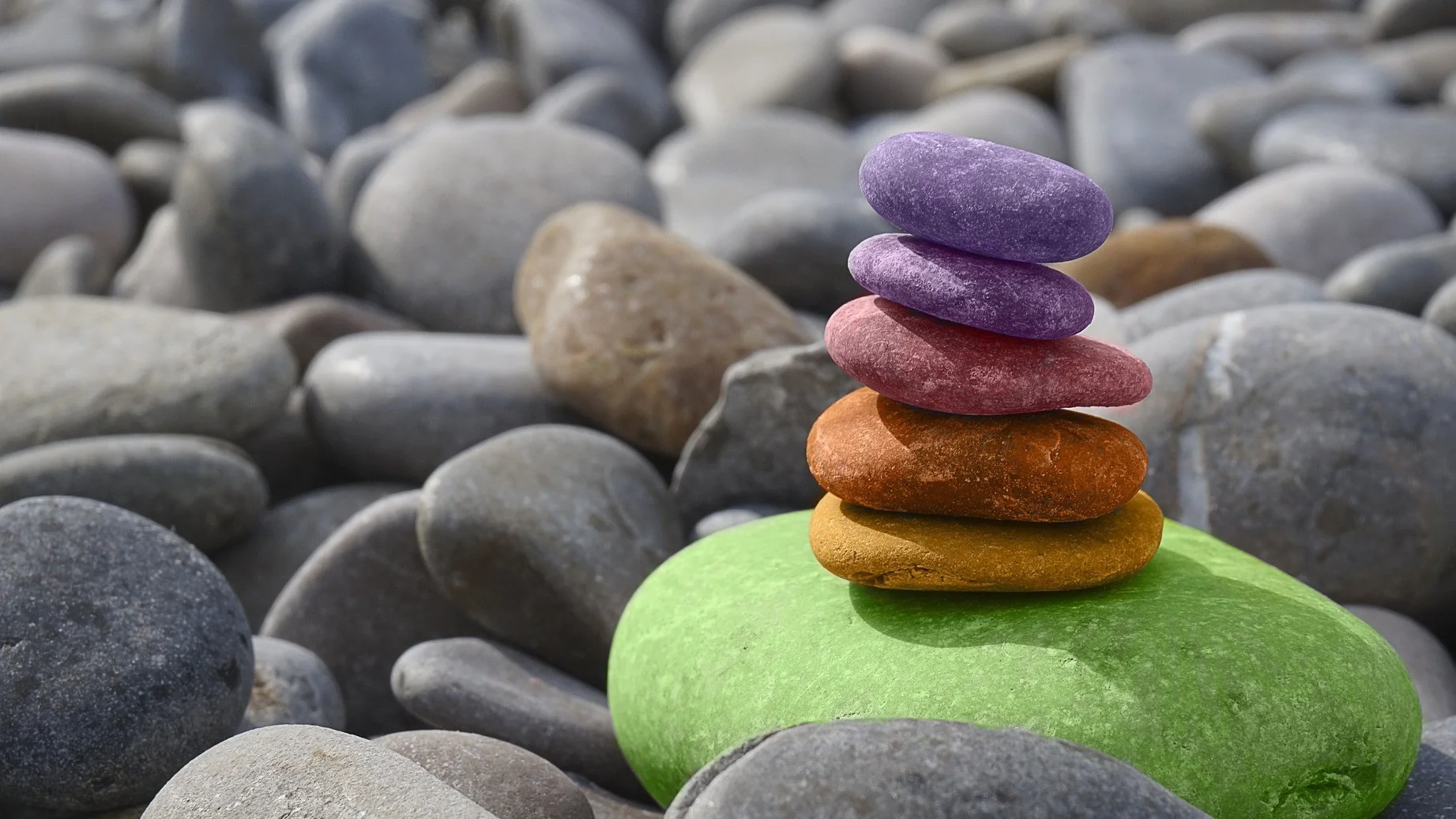 coloured rocks in a pile