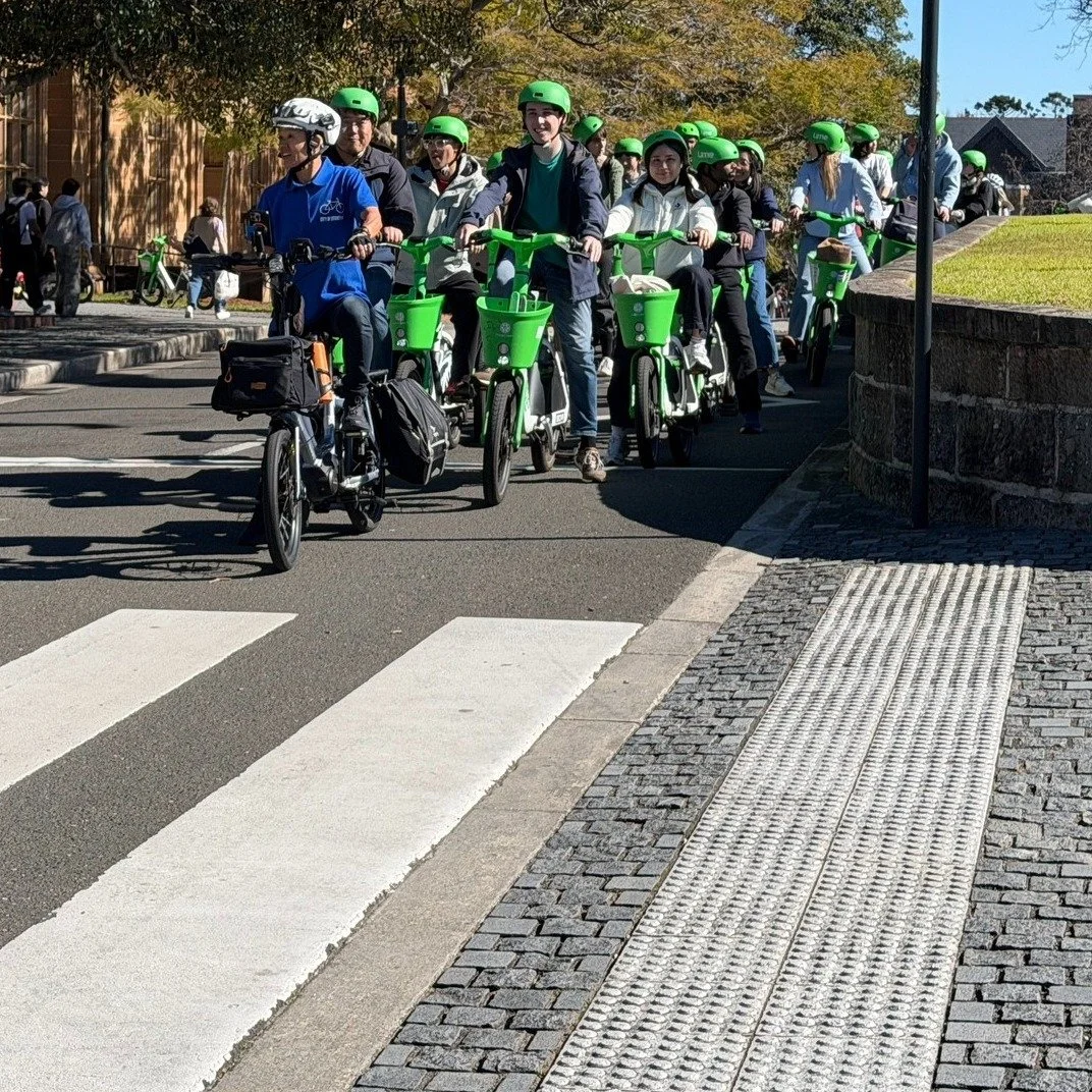 A bike can completely change the way you experience a city.

Today we had the pleasure of riding with students from the , using Lime share bikes to explore Sydney by bike.

Together we looked at more than just where to go. We explored how to choose c