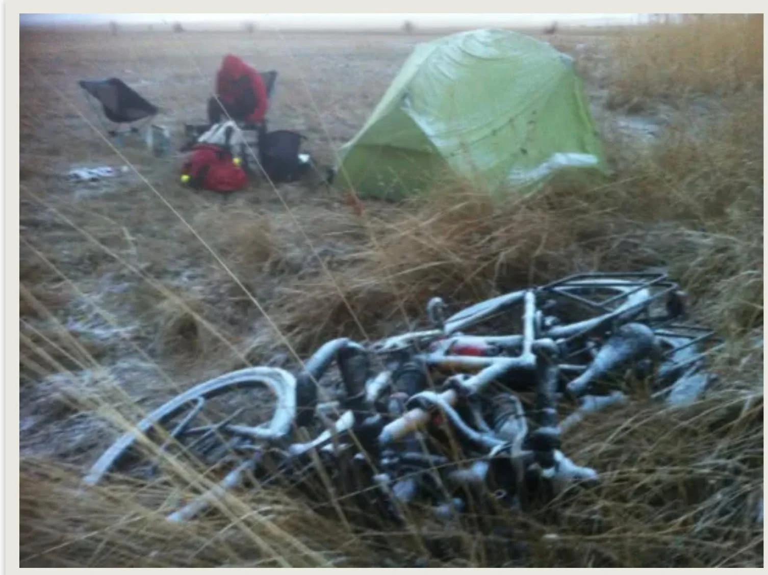 Somewhere in Kazakhstan, Li&rsquo;s sleeping mat started developing a bubble.

Not a little bubble.

The internal baffles of the Therm-a-Rest were gradually delaminating and, every few nights, another one would give way.

The bubble got bigger.

And 