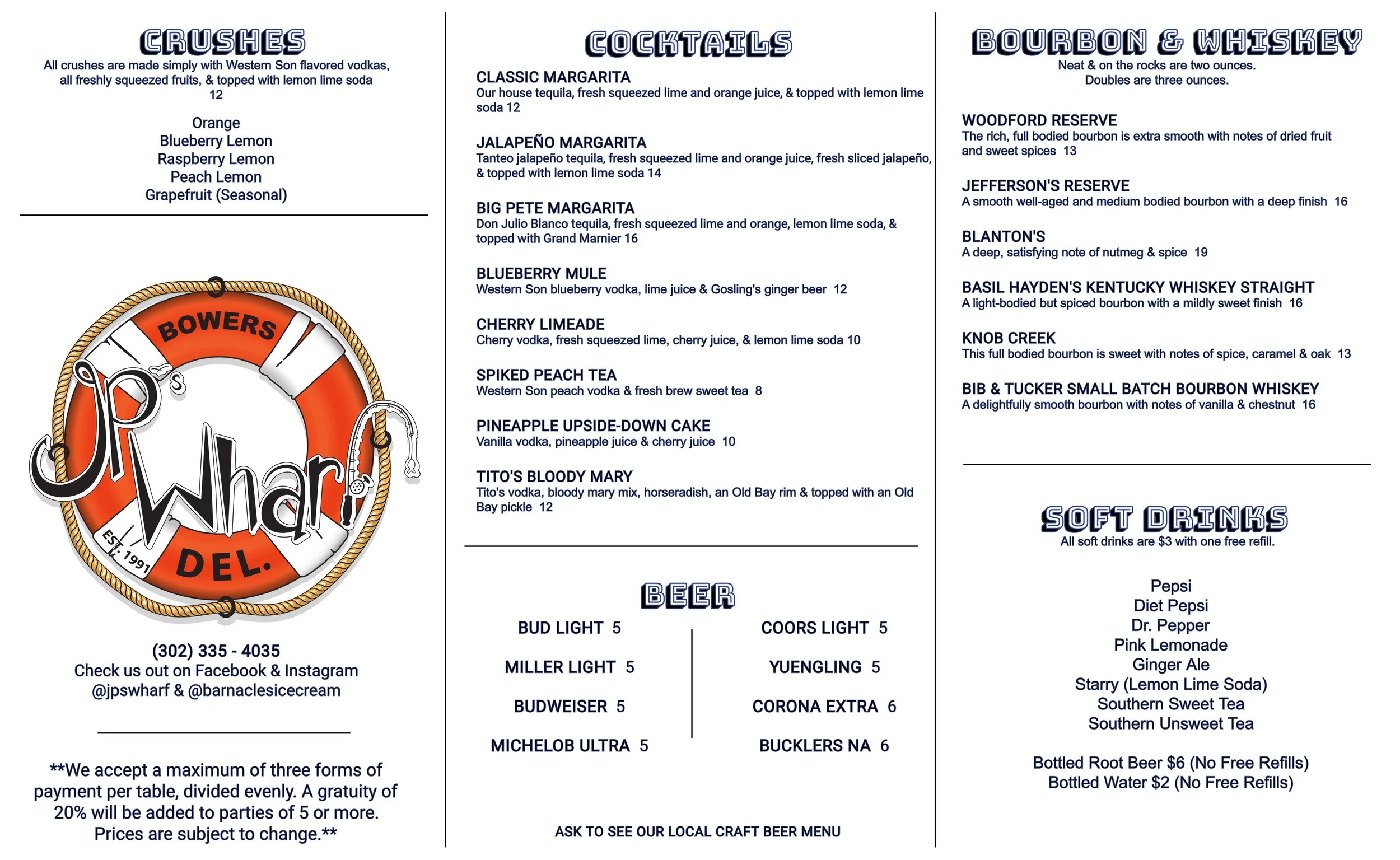 Our Menu — Jp's Wharf