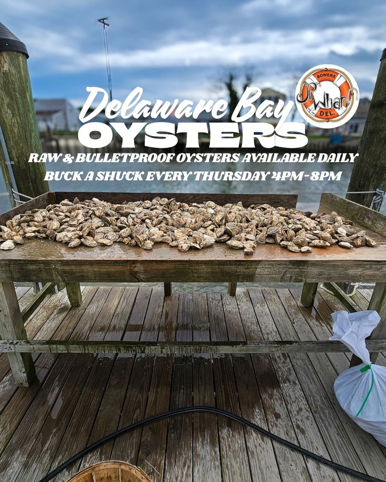 The oyster boat made it into the water this week &amp; we are stocked up!! 🦪 We&rsquo;re here until 8pm tonight &amp; Buck A Shuck starts at 4pm tomorrow for $1 raw oysters!!
