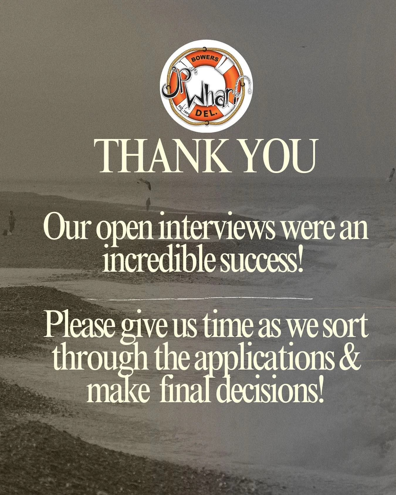 We had a record turn out &amp; we are so grateful!! Please be patient with us as we spend the coming days before our 2026 opening making our decisions!! We appreciate all who came out! 💼