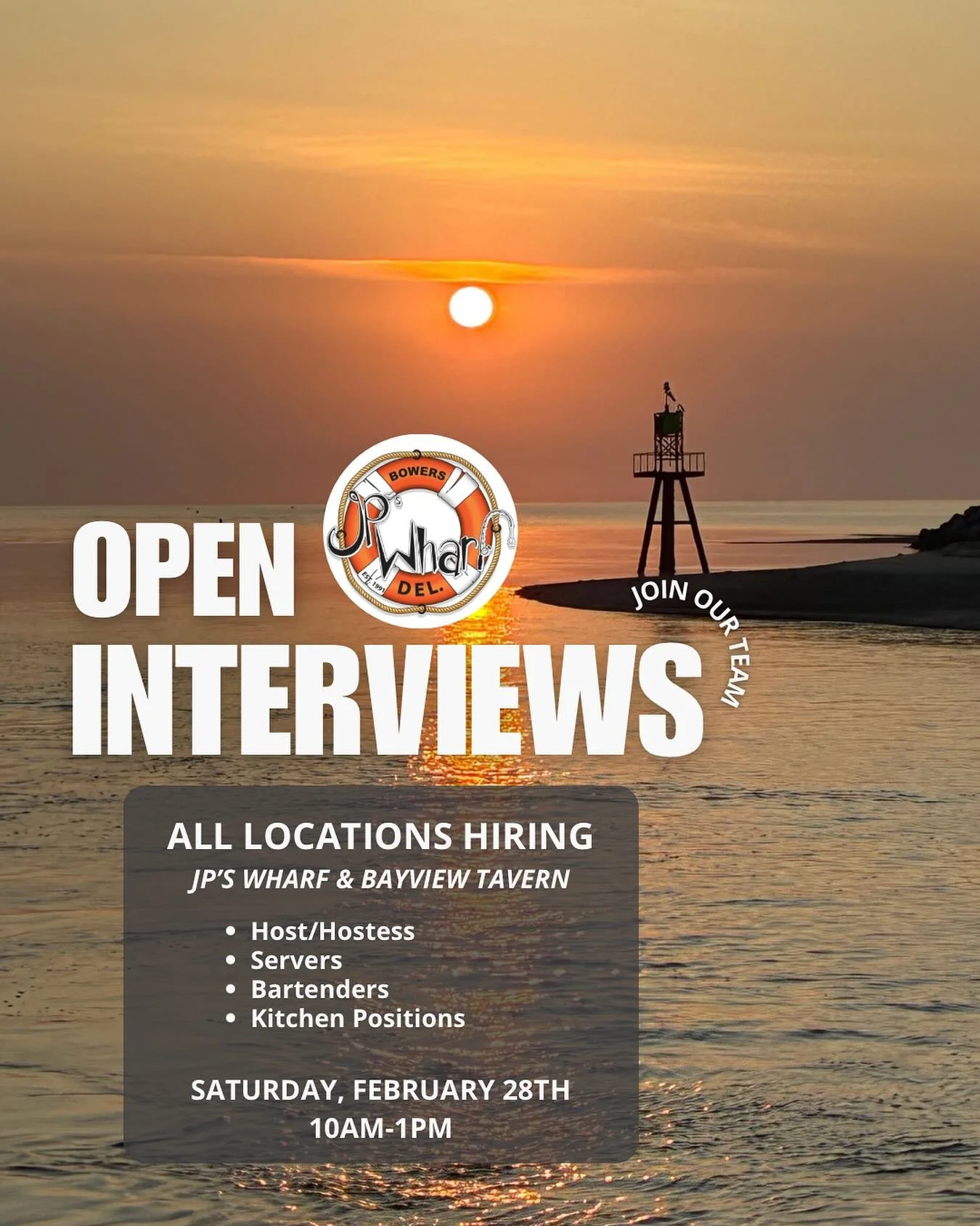 Mark your calendars!! 🗓️ Here&rsquo;s a few more details about your opportunity to jump in on our upcoming season: 

* Full time &amp; part time positions available 
* Must be at least 16 years old to apply, 18 years old to serve, &amp; 21 years old